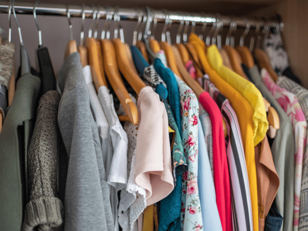 Freshly organized closet — visual detail from a wardrobe styling process